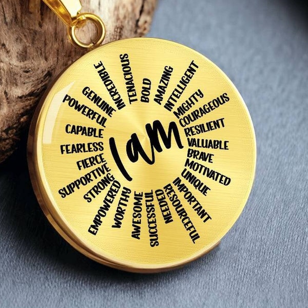 Law of Attraction Jewelry I Am Affirmations Necklace Pendant