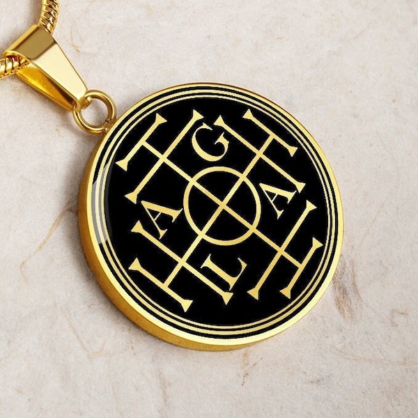 AGLA Protection Necklace Wealth Amulet Pendant Esoteric Jewelry Gold Talisman Silver