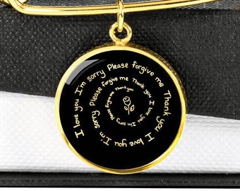 Hooponopono Bracelet I'm Sorry Pendant Gift M and M Jewelry