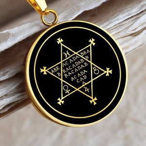 Abracadabra Necklace Pendant Jewelry Talisman Amulet Gold Silver Seal