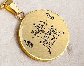 Barón Samedi Voodoo Veve Collar Joyería Witchy Colgante Amuleto Talismán Encanto