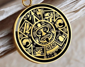 Broche Avec Pendentif Calendrier Maya En Argent Sterling - France