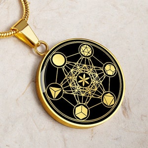 Metatron Cube Jewelry Necklace Pendant Gold Silver