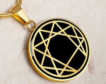 Collana con ciondolo Enneagramma: ciondolo in oro o argento