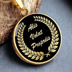 Alis Volat Propriis Halskette Feministischer Schmuck Sie Fliegt mit ihren eigenen Flügeln Anhänger Geschenke