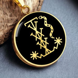 Veve Shango Necklace Voodoo Jewelry Haitian Pendant Gold Silver Vodou Amulet