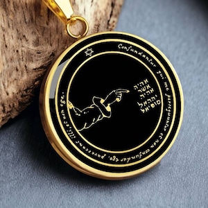 Protection Amulet Seal of Solomon Necklace 4th Pentacle of The Moon Pendant Gold Jewelry Silver Talisman