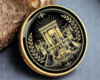 Beit HaMikdash Necklace, Jerusalem Temple Pendant, Jewish Judaica Jewelry, Holy Temple Amulet בית המקדש