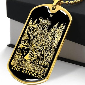 The Empress Tarot Necklace Major Arcana Jewelry Pendant Gold Silver Charm Amulet