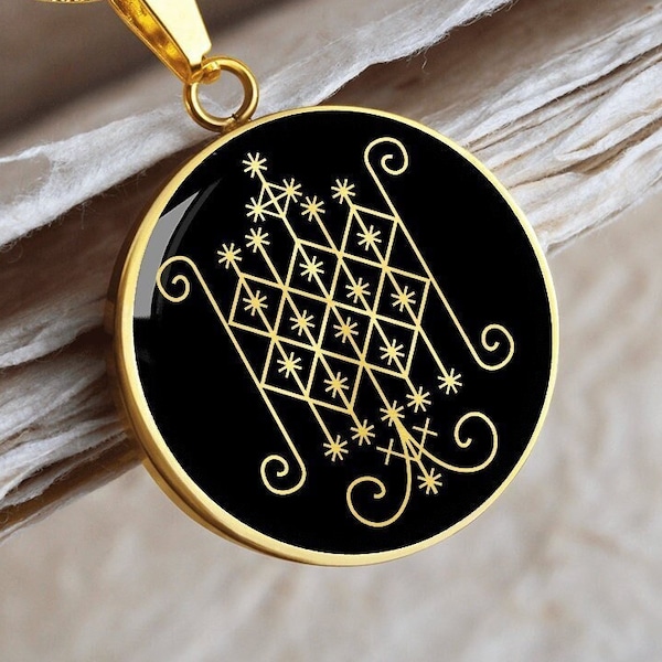 Ogun Veve Collier Pendentif Bijoux Or Argent Charme Chaîne
