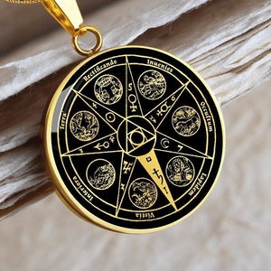 Hermetische Principles Siegel des Lichts Halskette Philosophers Stein Anhänger Schmuck Gold Amulett Silber Talisman