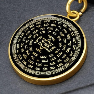 72 Names of God Keychain Kabbalah Gold Silver Charm Talisman Engraving Jewelry