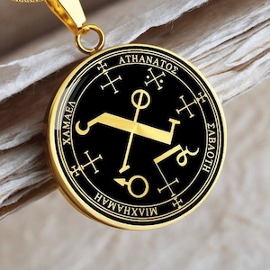 Arcángel Camael Collar Colgante Sello Joyería Oro Plata Amuleto Talismán