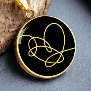 BTS Love Yourself Pendant Kpop Necklace Jewelry Gold Silver
