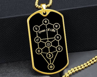 Hermetic Kabbalah Necklace Tree Of Life Pendant Sephiroth Jewelry Gold Silver Talisman Amulet