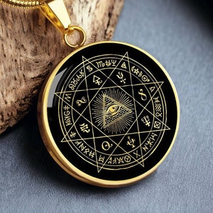 All Seeing Eye Necklace Alchemy Pendant Esoteric Jewelry Gold silver Hermetic Amulet