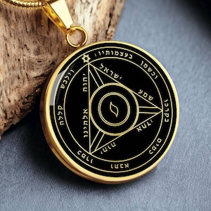 Fourth Pentacle Of Saturn Solomon Seal Necklace Pendant Gold Talisman Silver Jewelry Amulet