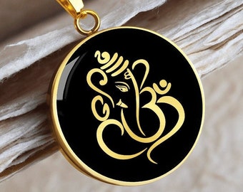 Ganesha Necklace Lord Ganesh Pendant Om Jewelry Gold Silver Charm