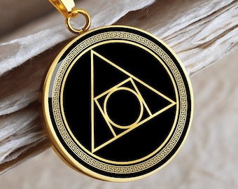 Philosopher's Stone Necklace Hermetic Seal Jewelry Pendant Gold Amulet Silver Charm