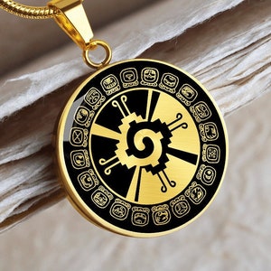Hunab Ku Mayan Necklace Aztec Calendar Jewelry Pendant