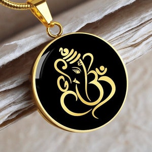 Ganesh Necklace Lord Ganesha Pendant Om Jewelry Gold Silver Charm