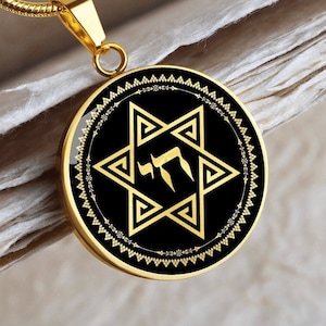 Chai Estrella De David Collar Colgante Joyería Judía Oro Plata