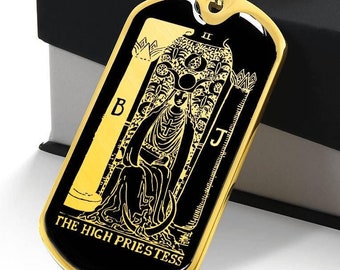 Hogepriesteres ketting tarotkaart hanger grote arcana sieraden goud zilver amulet