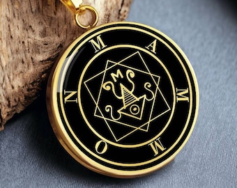 Mammon Sigil Necklace Pendant Jewelry Gold Amulet Silver Talisman Charm