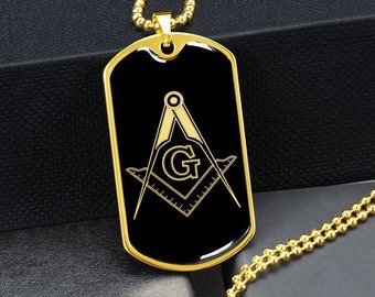 Masonic Necklace Freemason Pendant Templar Jewelry Gold Silver
