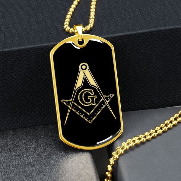 Masonic Necklace Freemason Pendant Templar Jewelry Gold Silver