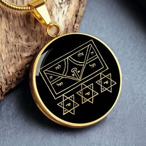 Wealth Amulet Raziel Necklace Pendant Jewelry Sefer Raziel Gold Silver Talisman
