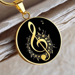 Music Note Necklace Treble Clef Jewelry Pendant Gold Silver Charm