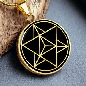 Merkabah Star Tetrahedron Necklace Merkaba Pendant Kabbalah Jewelry Gold Silver Amulet