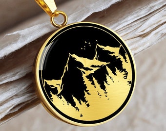 Collar de montaña colgante joyería oro plata encanto cadena de regalo