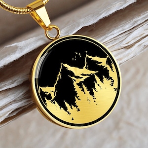 Mountain Necklace Pendant Jewelry Gold Silver Charm Gift Chain
