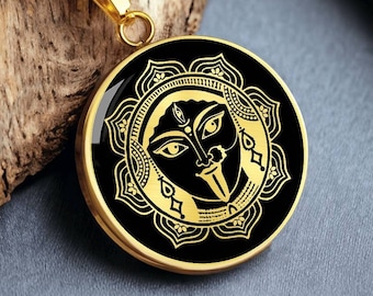 Kali Necklace Hindu Pendant Indian Jewelry Gift Gold Silver
