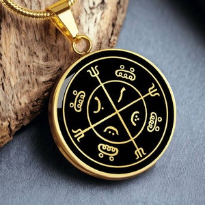 Protection Amulet Talisman Mohammedan Magic Circle Necklace Pendant Jewelry Gold Silver