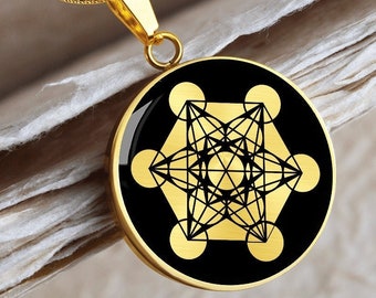 Metatron's Cube Jewelry Necklace Pendant Sacred Geometry Men