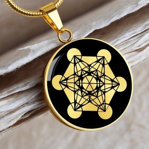 Metatron&#39;s Cube Jewelry Necklace Pendant Sacred Geometry Men