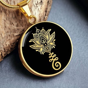 Unalome Necklace Lotus Jewelry Yoga Pendant Gold Silver Chain