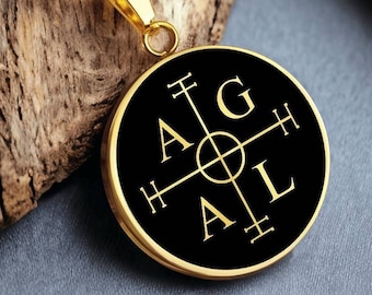 AGLA Necklace Pendant Gnostic Jewelry Gold Talisman Charm Silver Amulet Chain