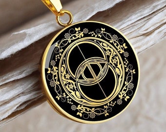 Chalice Well Necklace Pendant Vesica Pisces Jewelry Gold Silver