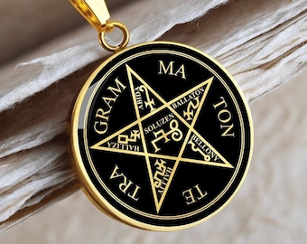 Tetragrammaton Necklace Pentacle of Solomon Pendant Jewelry Gold Silver