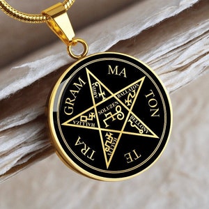 Tetragrammaton Necklace Pentacle of Solomon Pendant Jewelry Gold Silver