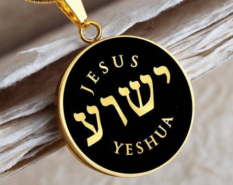 Collar de Yeshua, colgante de Jesús, joyería hebrea de Cristo, dije de plata y oro
