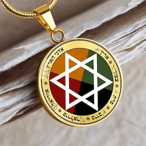 Golden Dawn Hermetic Jewelry Earth Pentacle Necklace Pendant Seal Amulet Gold Silver Talisman