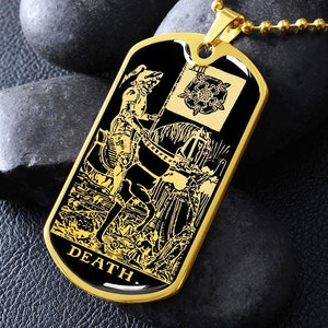 Tod Tarot Karte Halskette Schmuck Anhänger Gold Silber Charm