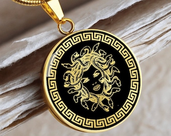 Medusa Necklace Pendant Gold Silver Jewelry Greek Mythology