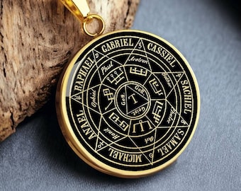7 Siete Arcángeles Collar Arcángel Colgante Joyería Oro Plata Amuleto Talismán