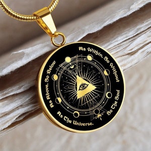 As above So Below Necklace Hermetic Pendant Eye Of Providence Jewelry Gold Silver Chain